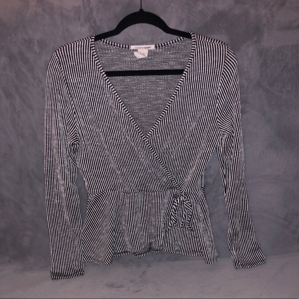 Striped Wrap Long Sleeve